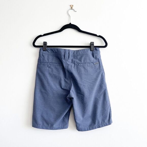 Volcom Mens Frickin Snt Slub Hybrid Way Stretch Shorts Deep Water Size 28 - Picture 2 of 7